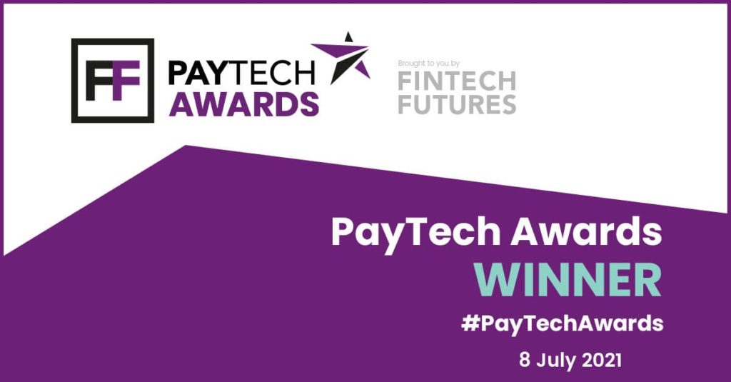 Banner del ganador de los PayTech Awards